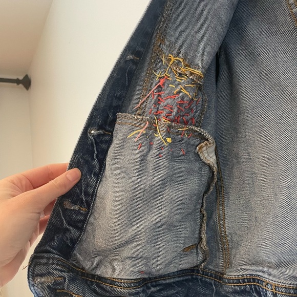 Hand Embroidered Jean Jacket - Picture 6 of 7
